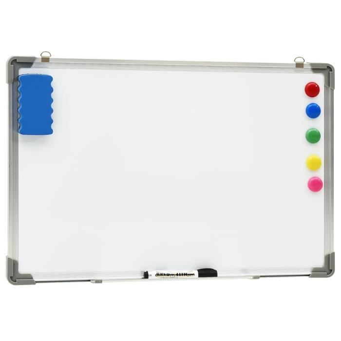 Tableau blanc magnétique - vidaXL - 50x35 cm - Acier - Facile à monter - Inclus : marqueur et gomme