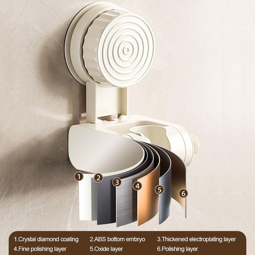 Saughalter für Duschkopf, verstellbar, wandmontiert, Handbrausehalter mit Haken, wiederversetzbare Duschkopfhalterung