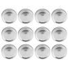 12Pcs Stainless Steel Split Type Glass Jar Lids Round Lkproof Sling Covers Kitchen Supply(XH00179 Gold )