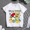 Pikachu Pokemon Kids Cotton Tshirt Anime Cartoon Print Summer Breathable Loose Kawaii Casual Tops Birthday Gift