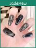 Trendy Black Cat Eye Manicure Stickers Sparkling Gems And Handcrafted Design
