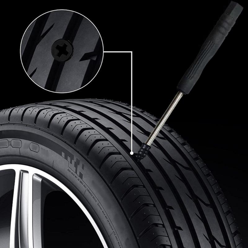 Portable Tire Plugs Kit with Metal Nails Metal Tire Puncture Repair Tool Easy To Use for Roadside Emergencies Travel Use