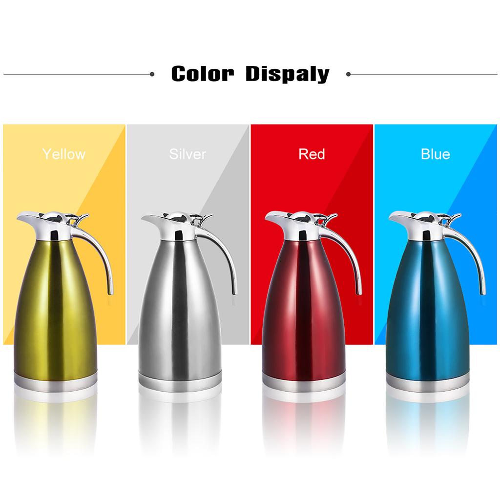 Stainless Steel Coffee Tea Pot Double Wall Vacuum Insulated Thermo Jug Hot Water Bottle
