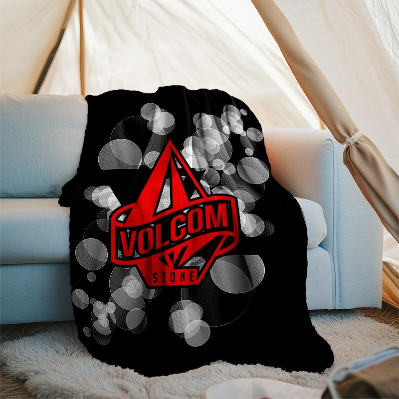 V-VOLCOM LOGO4 printed throw blanket—lightweight,soft,warm;versatile blanket for all seasons—perfect as &air-conditioning throw,nap blanket