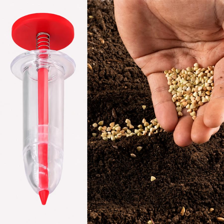 Precise hand-held precision seeder for small, fine seeds of vegetables and herbs