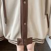 Women's Fleece-Lined Hooded Sweatshirt: Autumn/Winter Loose Fit Korean-Style Baseball Jacket