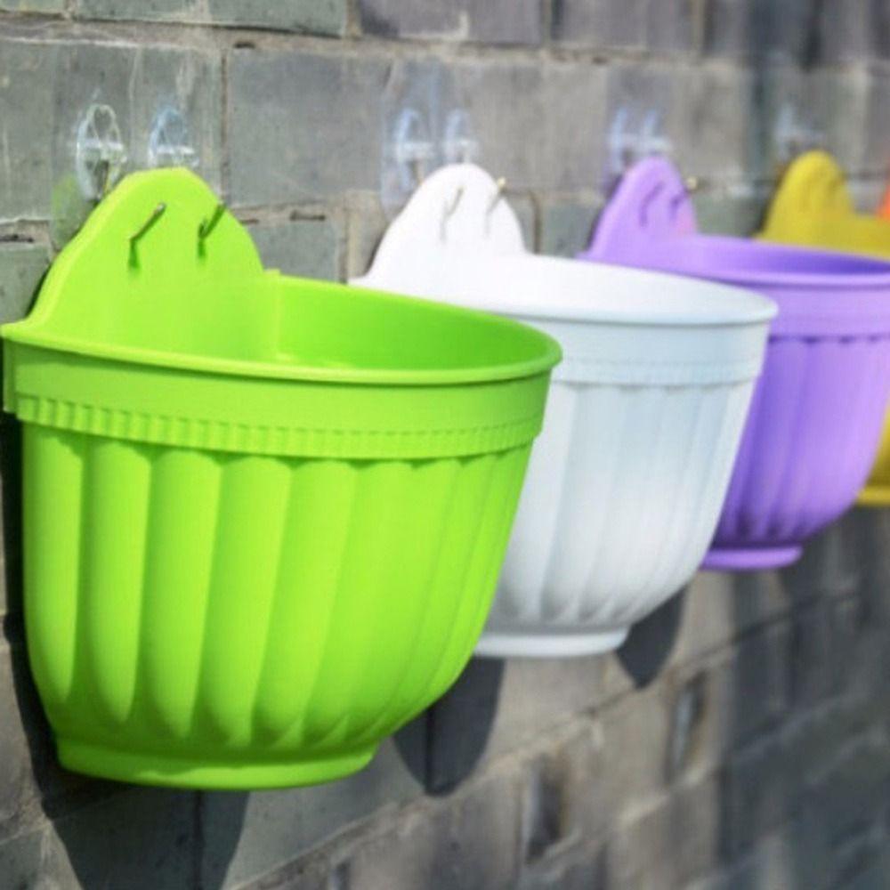 Gift Wall Mounted Flower Pot Colorful DIY Resin Pot Semi-circular Succulent Hanging Home Garden