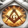 1pc Recognized Freemasonry Round carpet Painted Printed circular carpet, home door mat, outdoor travel protection carpet
