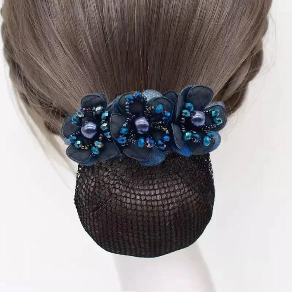 Cloth Hair Bun Net Korean Style Office Hair Flower Spring Hair Clip  Hotel Staff Uniform