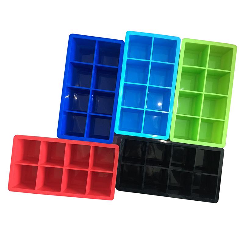 

Ледогенератор из пищевого силикона, большой квадратный поддон, форма для самостоятельного изготовления, кухонные принадлежности, черный цвет, 8 больших решеток