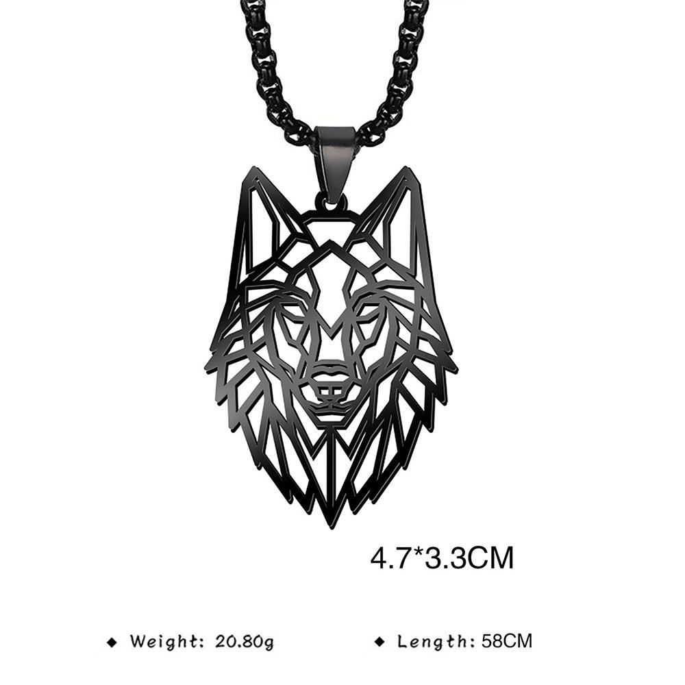 My Shape Lion King Crown Pendent Necklaces for Men Boys Stainless Steel Punk Animal Wolf Charms Choker Chains Hip Hop Jewelry