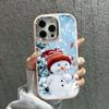 N110 Happy New Year Merry Christmas snowman Soft Phone Cases for iPhone 16Pro Max Xiaomi 11 Lite 5G NE Redmi Plating Frame Camera Protector Back Cover