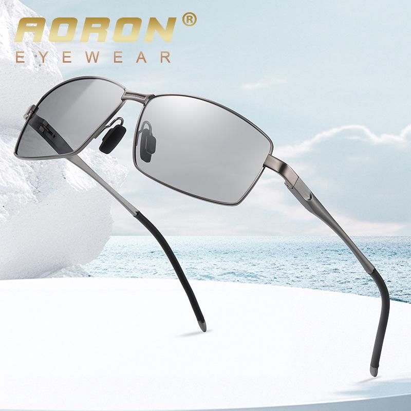 Fashion Polarized Sunglasses Men'S Driving Uv Protection Sunglasses Metal Color Changing Night Vision Sunglasses A770