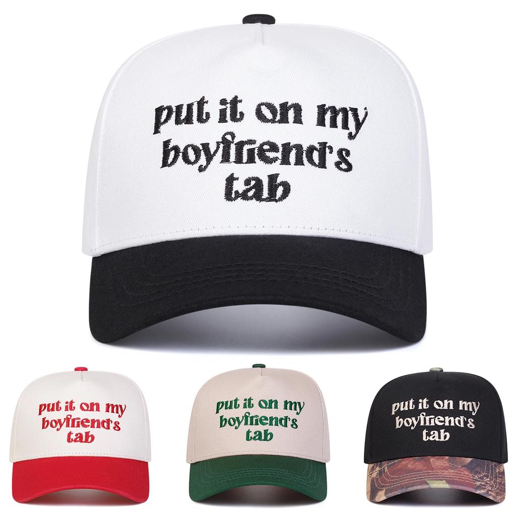 Unisex Boyfriend Letter Embroidery Baseball Caps Outdoor Adjustable Spring and Autumn Casual Sunscreen Hat