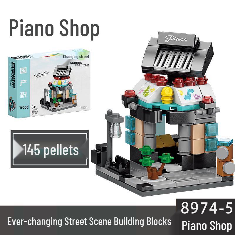 2025 Street Scene Lego-Compatible Architecture Model: Educational Assembly Toy for Kids and Boys