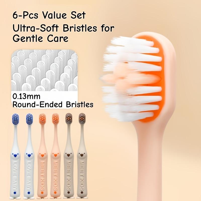 Toothbrush 6-Pack, Soft Bristles Gum Care, Non-Slip Handle, Small Head for 3, Oral Cleaning, Easy Storage, Random Logo