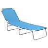 VidaXL Folding Chaise Lounge Patio Sunbed Outdoor Deck Chair Garden Steel and Fabric 310329