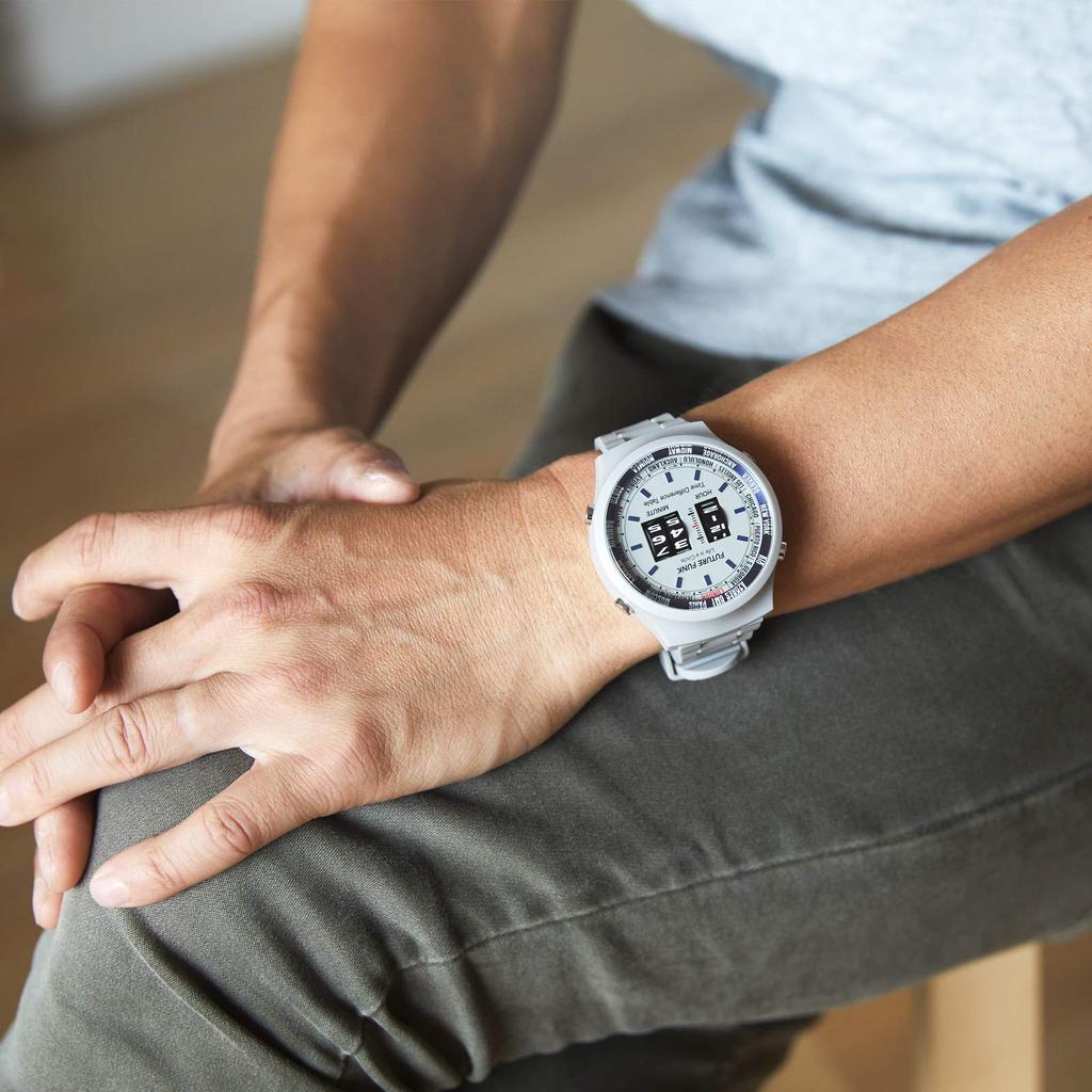 FUTURE FUNK Watch with Warranty Men's Analog-Digital Space-Age Design, Waterproof, Manufacturer's Included, FF105-LG