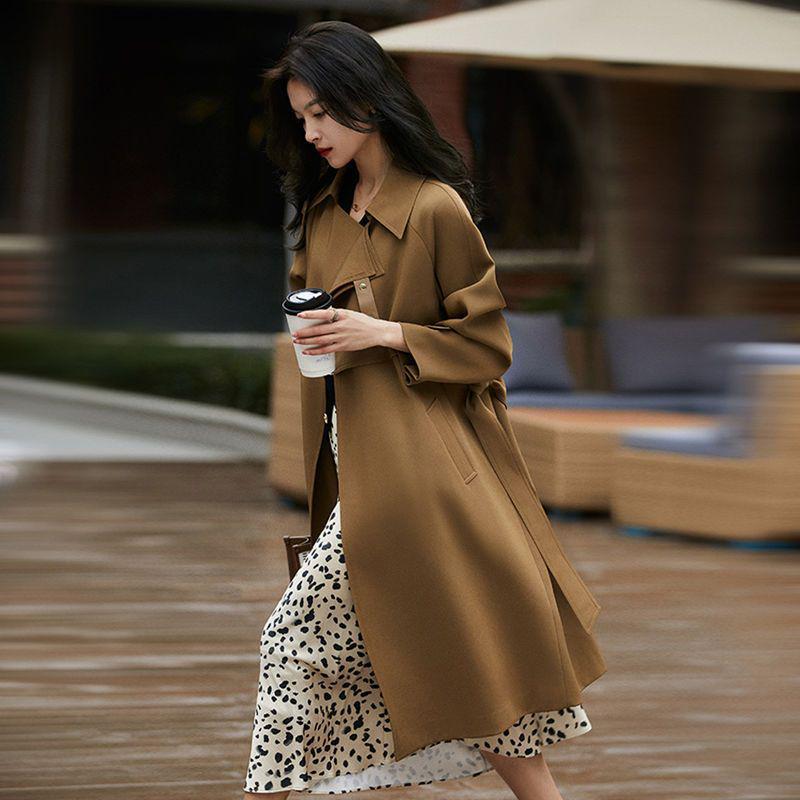 Women's 2025 Spring/Autumn Fashion Mid-Length Windbreaker Coat