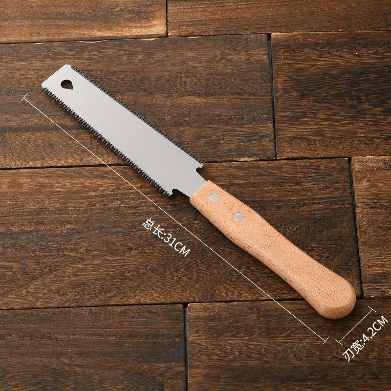Japanese SK5 Alloy Double-Sided Hand Saw - Ultra-Fine Teeth, Wooden Handle, Manual Tree & Woodworking Tool