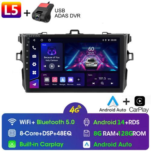 9" Android14Car Stereo Radio for Toyota Corolla E140/150 2007 2008 2009 2010 2011 2012 2013 Multimedia Player 2 Din DVD Speaker