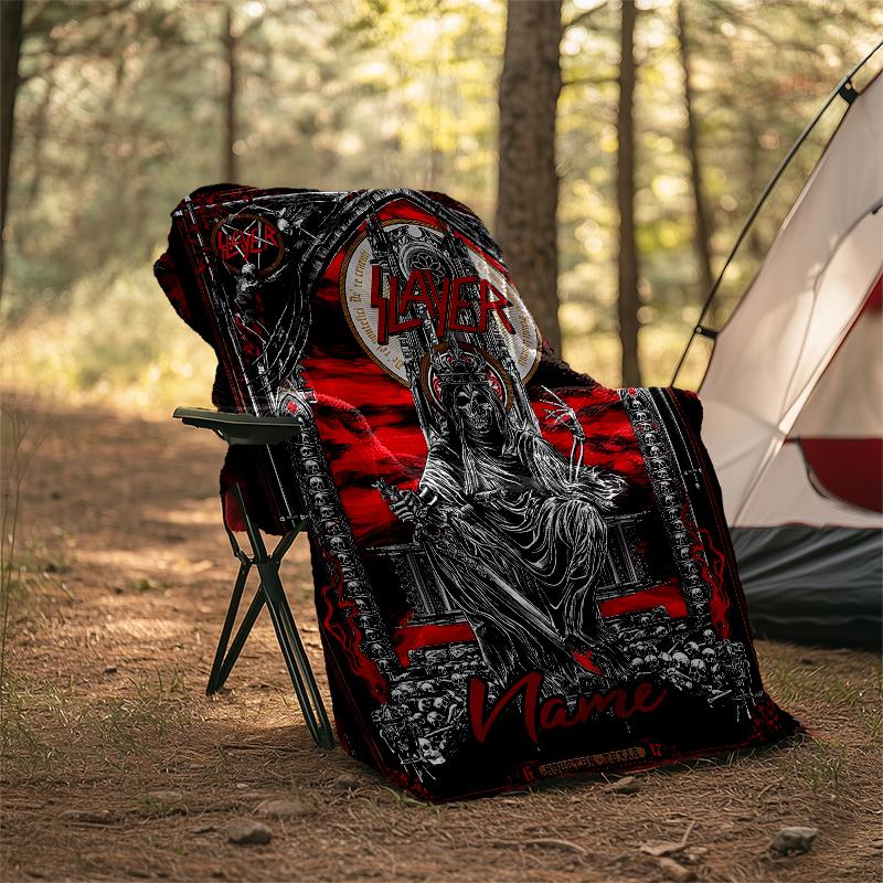 Personalized Custom Name Blanket - Slayer logo Print Design,Blanket for Sofa,Bed,Travel,Camping - Soft and Warm, Great Gift