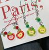 Red Green Apple Handmade Pendant Phone Chain Bead Hanging Ornament Camera Chain Cute Ins Girl Heart Key Chain Accessories