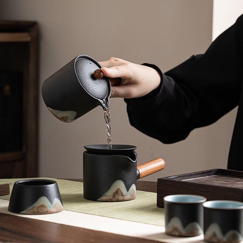Sushih Ceramic Hand-Painted 'A Thousand Li' Gongfu Tea Set Gift Box