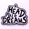 Stylowa przypinka / odznaka z albumu muzycznego Coldplay Dream Overload Prezent dla fana w kolorze czarnym