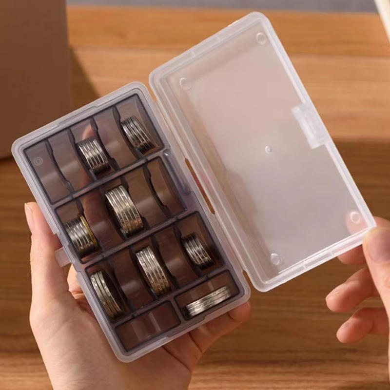 1 Stück Multifunktionale Münzaufbewahrungsbox mit blauem oder schwarzem Innenfach zur Organisation von Sammlermünzen Haushalts- und Büroaccessoire