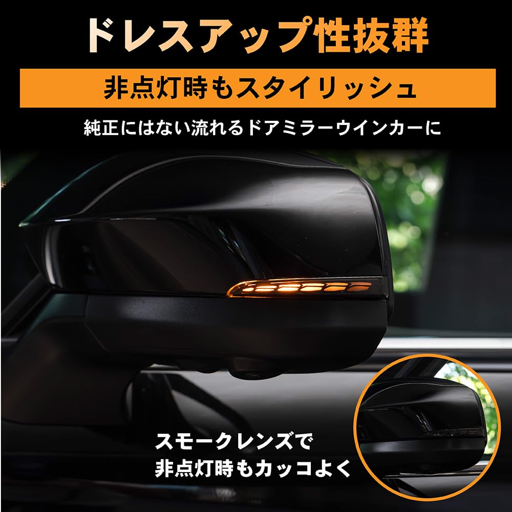 CRAFT WORKS Sequential Door Mirrors with LED Turn Signals for the 40 Series Alphard and These Side Mirrors Feature Switching Functionality and Flowing