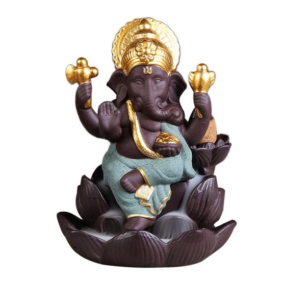 Lord Ganesha Indien Elefantengott Rückfluss Räuchergefäß Weihrauchbrenner Halter Geschenk Deko