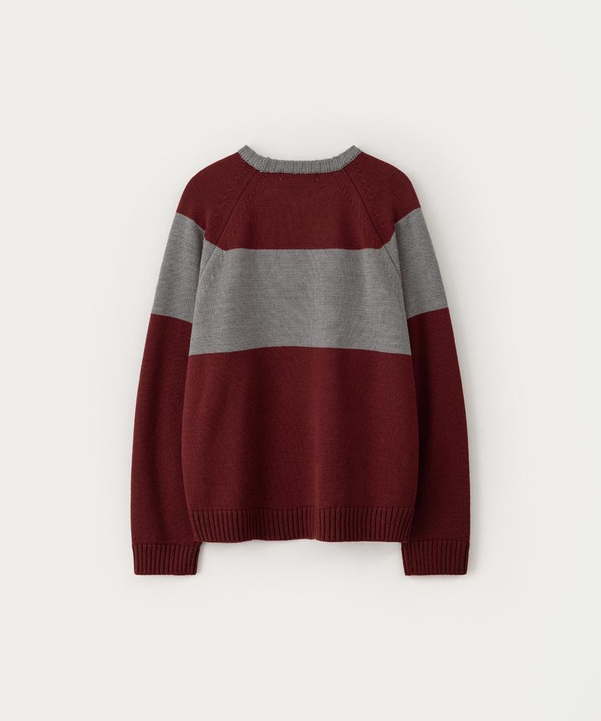 Sseomweeobeoteo Casual Wave Logo Knit - Burgundy