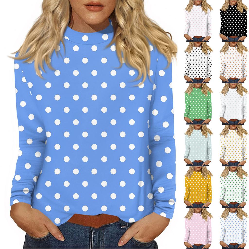 Women's Daily Casual Long Sleeve Mid Collar Top