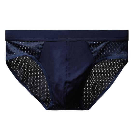 Men Briefs Mesh Stretchy Plus Size Hollow Out Tummy Tightening Underpants for Home
