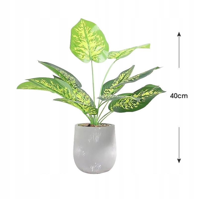 Artificial Plant Flower In A Pot For Home Office Realistic Dieffenbachia