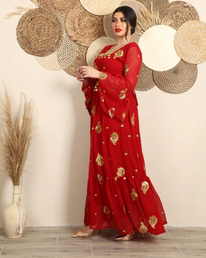 Spring/Summer 2022 Sexy Chiffon Embroidered Belt Dress for Women