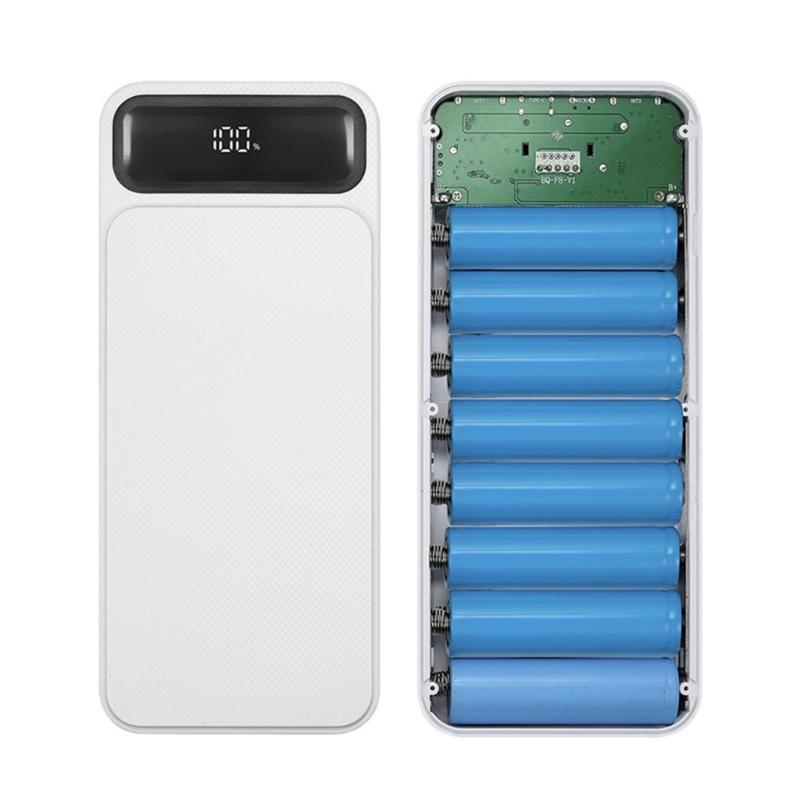 4/6/8/10Slot 18650 Battery Holder No Welding Required Fast Charging Port for DIY Mobile PowerBank Plastic Case Shell