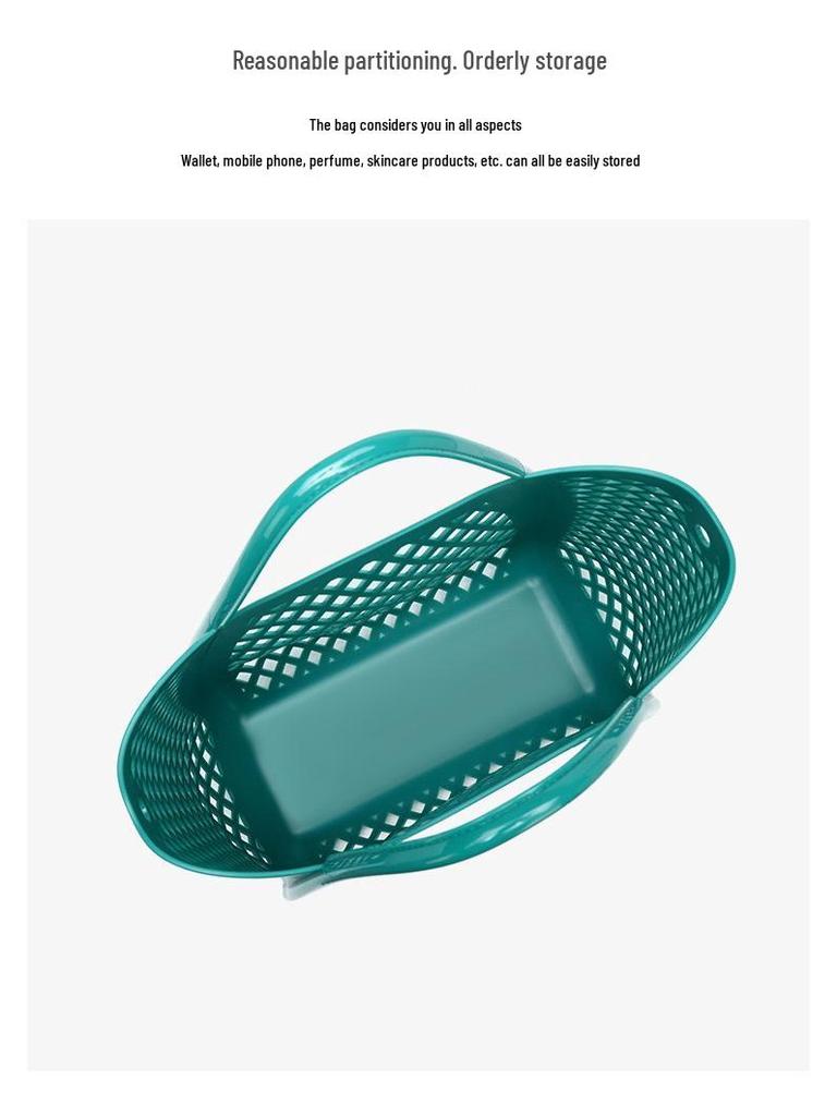 Bolsa de mão de gelatina de silicone: Cesta Versátil Vazada para Piqueniques, Compras, Praia e Banho