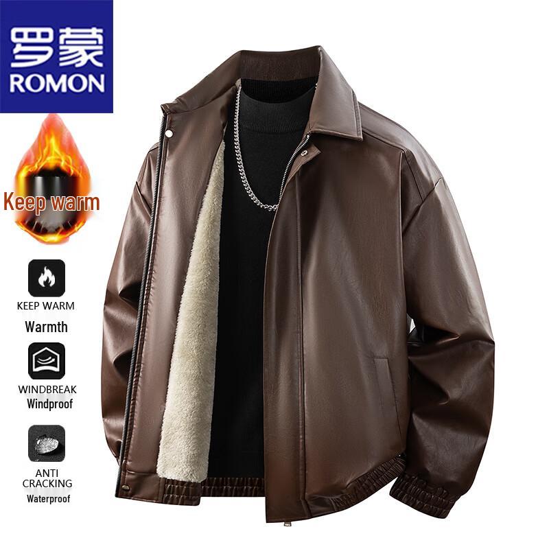 ROMON Men's Fleece-Lined Casual Jacket