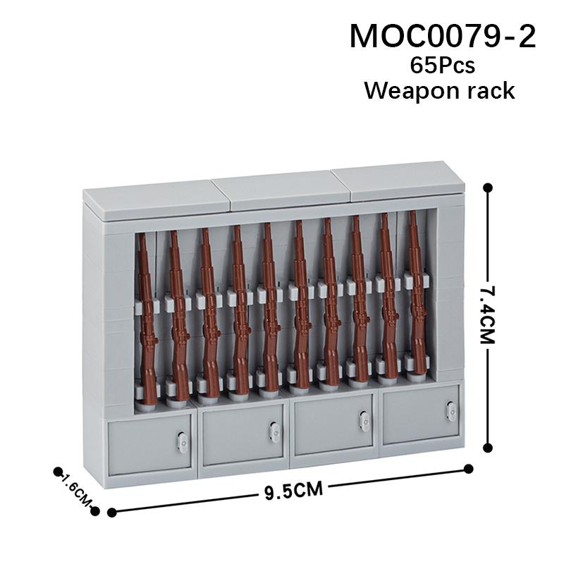 MOC Weapon Rack Bricks WW2 Gun War Military Sniper Rifle Compatible Figure Building Blocks Friends Gift Toys For Children Adults