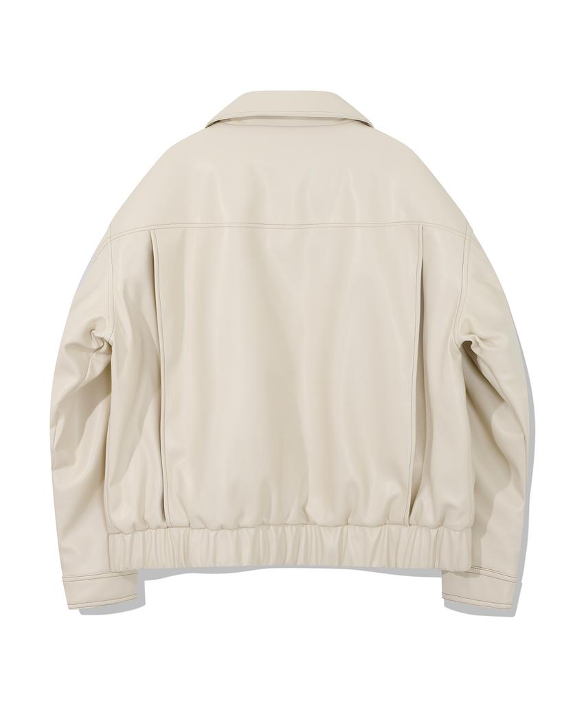 Fallett Topstitch Vegan Leather Padded Blouson Ivory