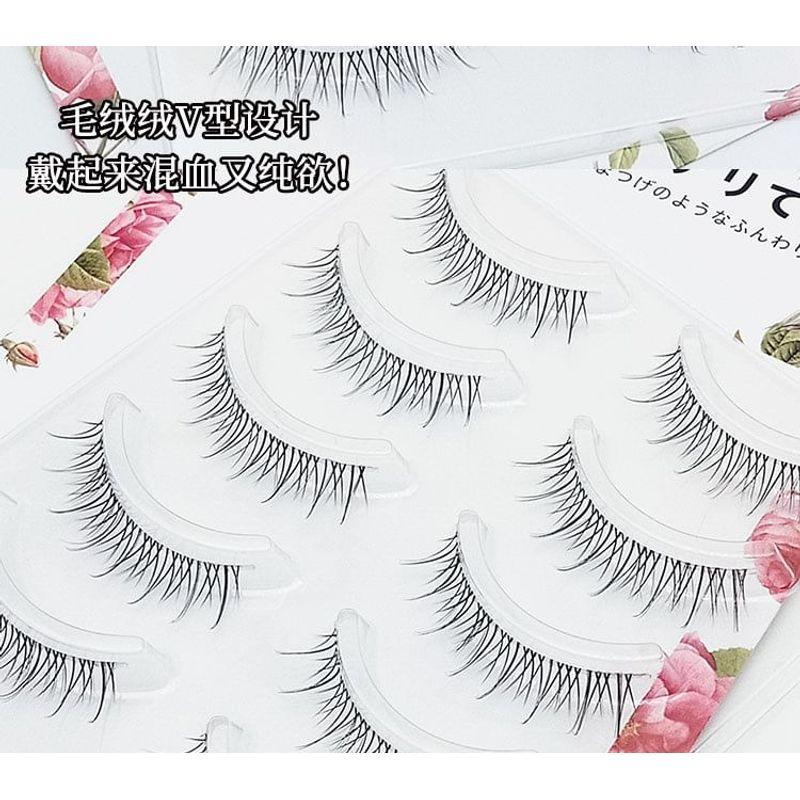Lashie - Set of 5 Pairs: Criss Cross Clear Band False Eyelashes