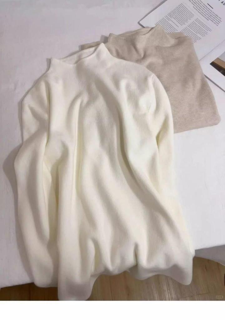 Korean Style Retro Angora Red Turtleneck Knit Top - Women's Autumn/Winter Slimming Sweater, 2026 Collection