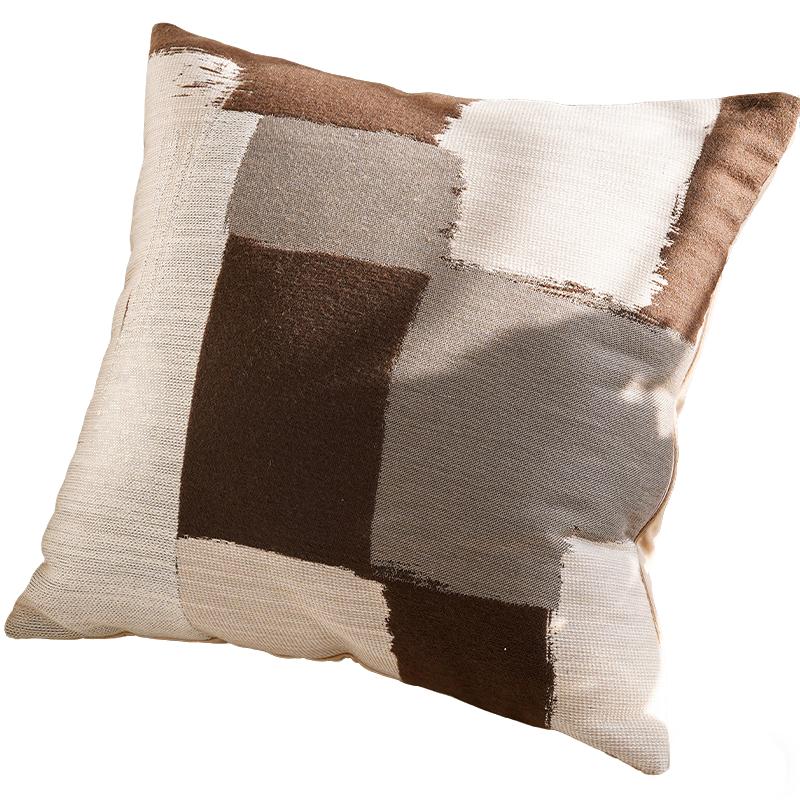 Luxury and Retro Bedroom Headboard Cushion Simple and Sophisticated High-Style Throw Pillow Cover Brown Color Sofa Cushion