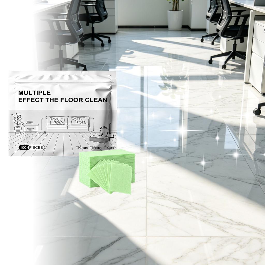 Multiple Effect Floor Clean Sheets 100 Pieces Disposable Floor Cleaning Cloths for Dust Removal and Surface Care Suitable for Various Floor Types