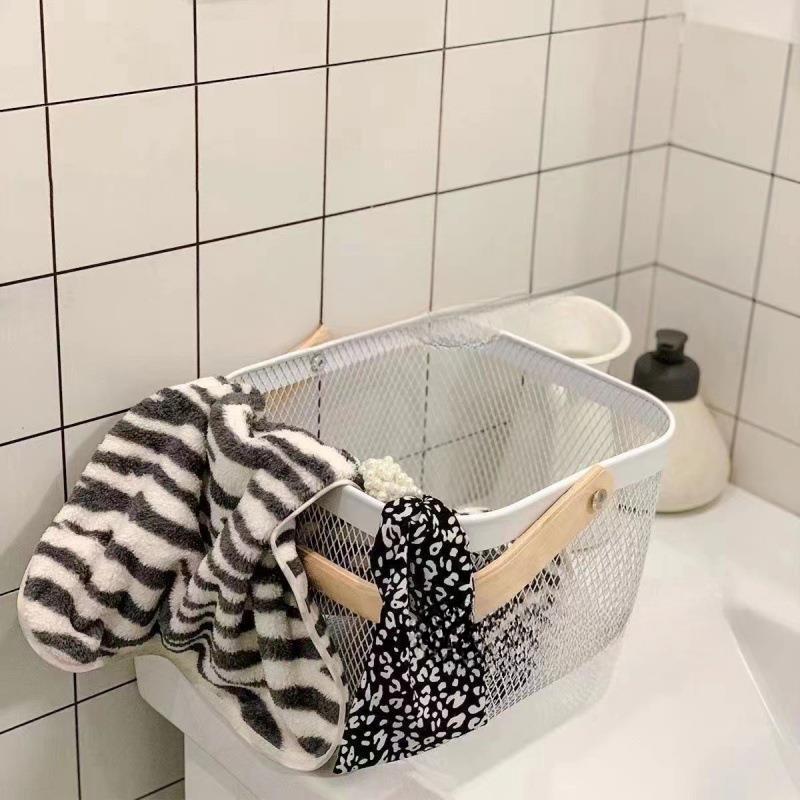 Multifunctional Hollow Storage Basket for Bathroom Use for Shopping High-looking Household Basket Storage and Organization Box