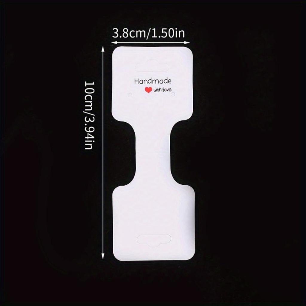 100Pcs Necklace Bracelet Display Cards Self-Adhesive Jewelry Packaging Selling Card for Small Business Keychain Earring Hair Band