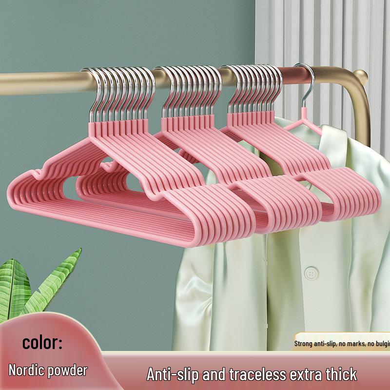 Adult Non-Slip White Hangers - Set of 10, Thickened & Non-Marking