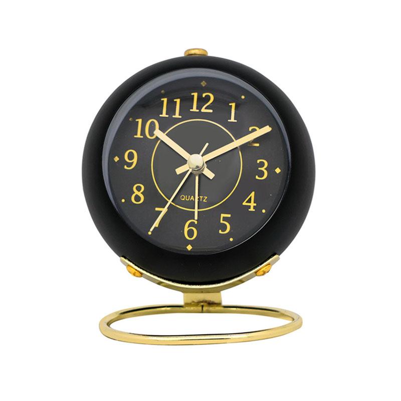 

Минималистичный аналоговый будильник с алюминиевой стрелкой и ночником. Настольные часы с металлическим каркасом. Современное украшение дома